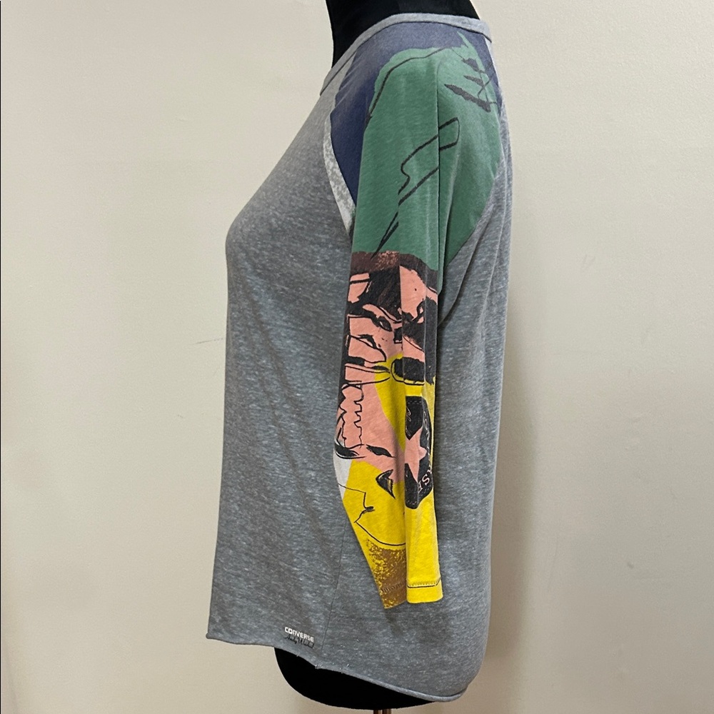 Converse / ANDY WARHOL Gray and Multicolor Raglan Tee - Picture 2 of 5
